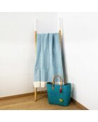 Fouta nid d'abeille Athena turquoise - 100x200 cm