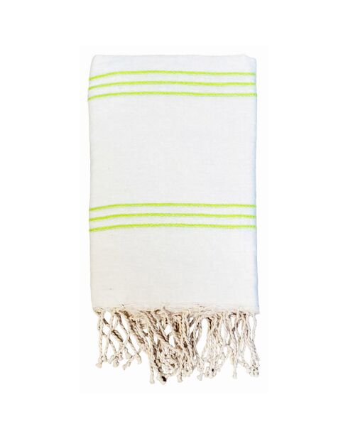 Fouta traditionnelle Calliope Xl verte - 200x200 cm