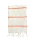 Fouta traditionnelle Calliope Xl orange - 200x200 cm
