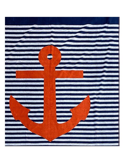 Cliffe fluwelen badstof strandlaken marineblauw - 140x180 cm