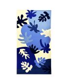 Serviette de plage Coralina bleue - 90x170 cm