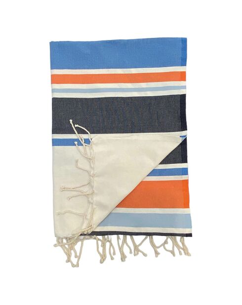 Fouta traditionnelle Helios bleue - 100x200 cm