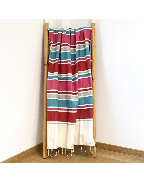Fouta traditionnelle Helios vert/bleu - 100x200 cm