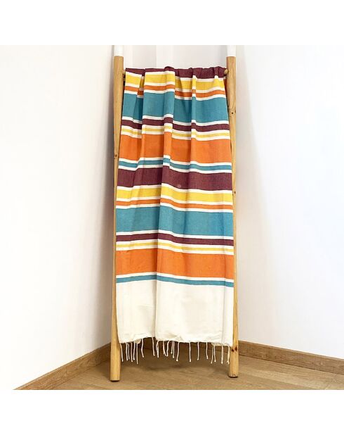 Fouta traditionnelle Helios orange - 100x200 cm