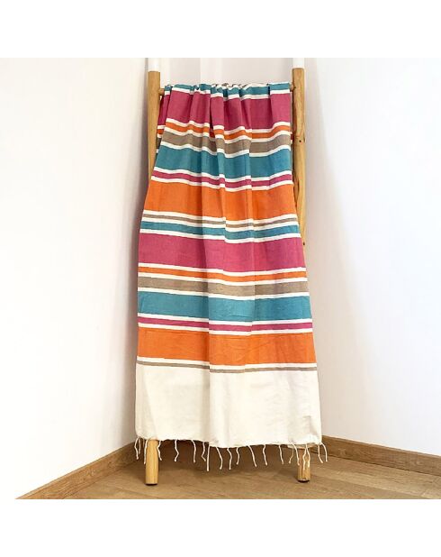 Fouta traditionnelle Helios rose - 100x200 cm