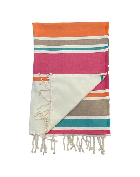 Fouta traditionnelle Helios rose - 100x200 cm
