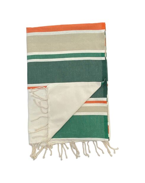 Fouta traditionnelle Helios verte - 100x200 cm
