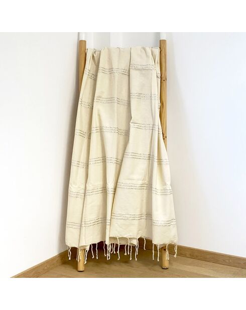 Fouta traditionnelle Isis écrue - 100x200 cm