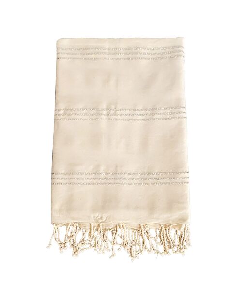 Fouta traditionnelle Isis écrue - 100x200 cm