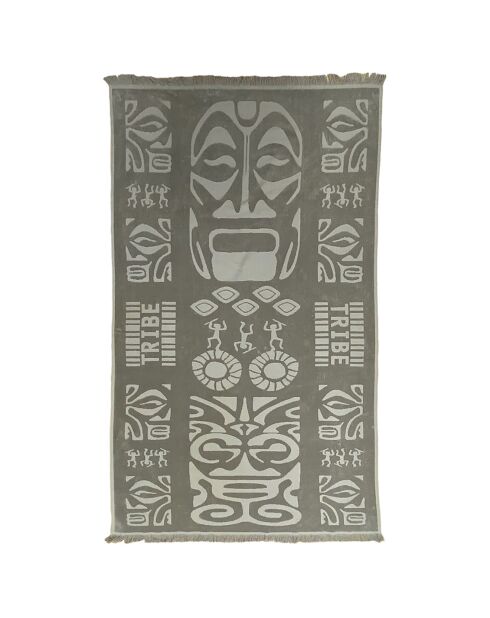 Izapa taupe fluwelen badstof strandlaken - 90x170 cm