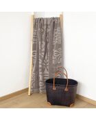 Izapa taupe fluwelen badstof strandlaken - 90x170 cm