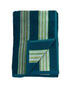 Serviette de plage en éponge velours Milonga vert/bleu - 90x170 cm