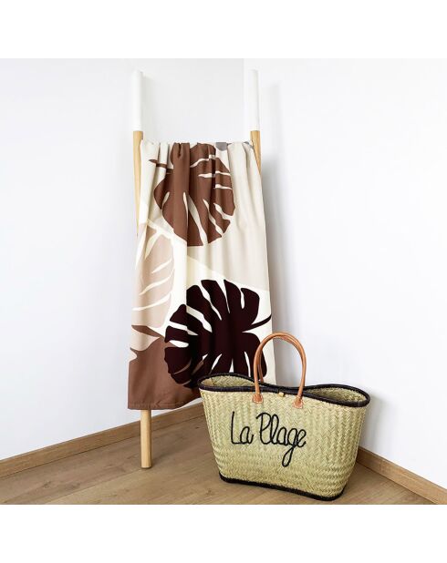 Serviette de plage Mindil marron - 90x170 cm