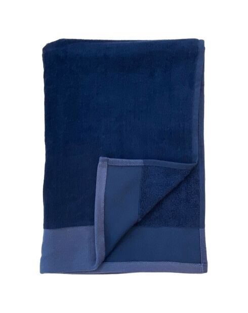 Serviette de bain en éponge velours Shady Xl bleu marine - 140x180 cm