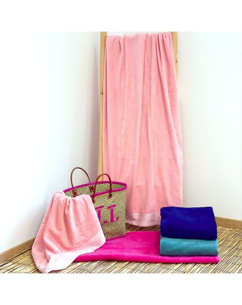 Serviette de bain en éponge velours Shady rose - 90x160 cm