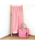 Shady XL Badetuch aus Samt aus Schwamm rosa - 140x180 cm