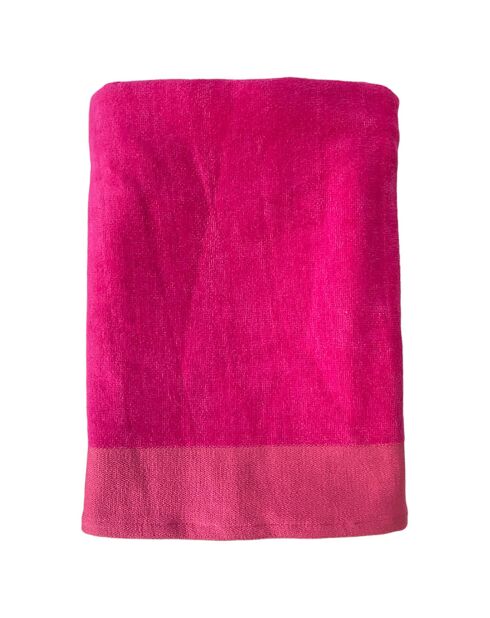 Serviette de bain en éponge velours Shady fuchsia - 90x160 cm