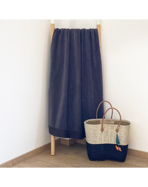 Shady XL Samtfrottee-Badetuch grau - 140x180 cm