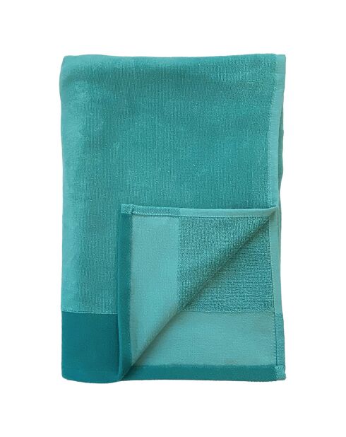 Serviette de bain en éponge velours Shady turquoise - 90x160 cm