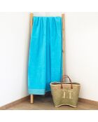 Serviette de bain en éponge velours Shady turquoise - 90x160 cm