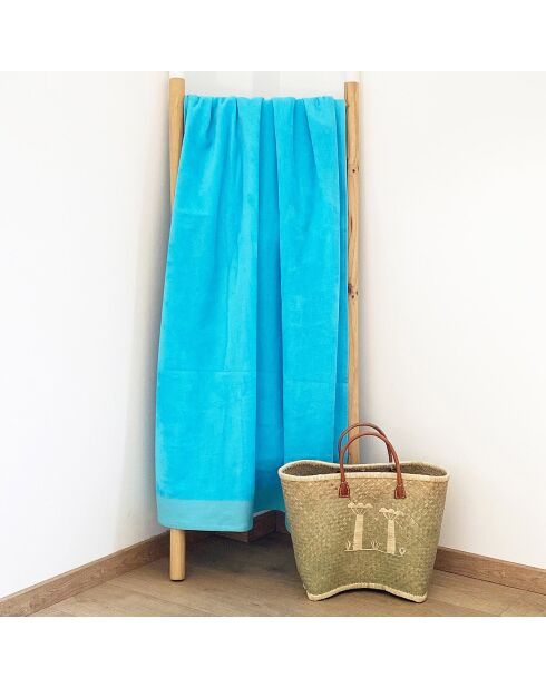 Serviette de bain en éponge velours Shady turquoise - 90x160 cm