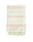 Fouta traditionnelle Calliope Xl rose - 200x200 cm