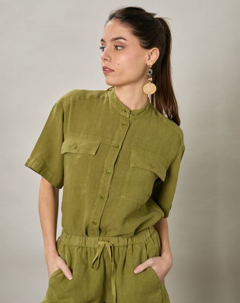 Chemise 100% Lin Citoyen matcha