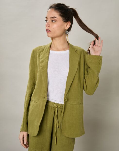 Giacca Virna matcha 100% lino