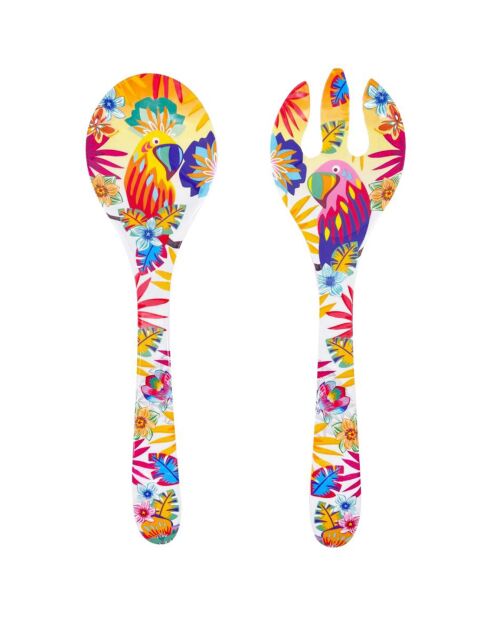 2 Couverts à salade Bahia multicolore - 33 cm