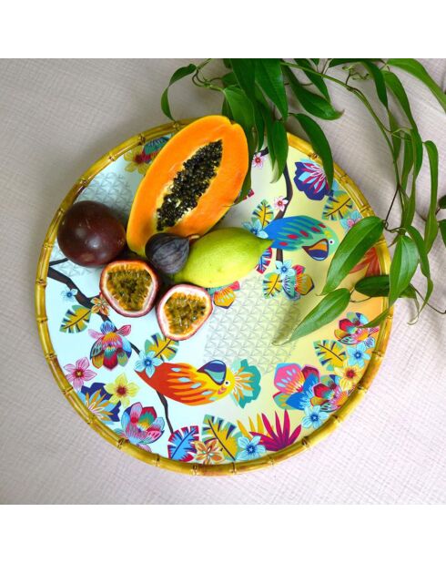 Piatto rotondo multicolore Bahia - D.35,5 cm