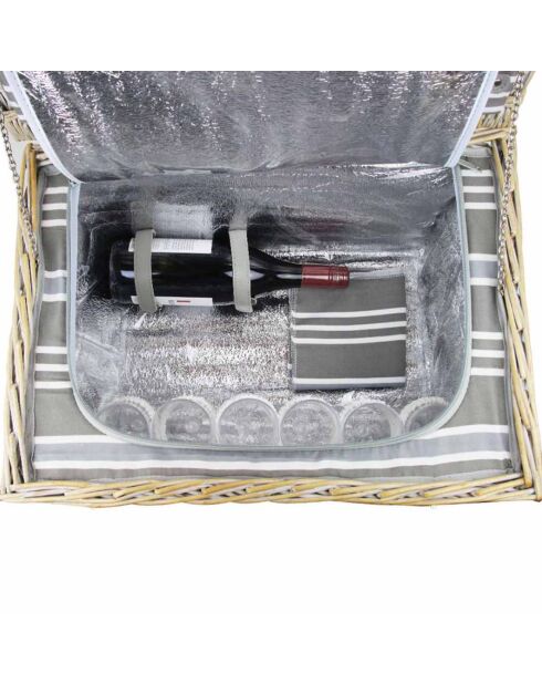 Panier pique-nique en osier Versailles - 6 personnes