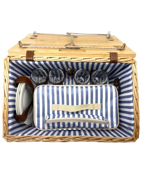 Panier pique-nique en osier Saint Malo - 4 personnes