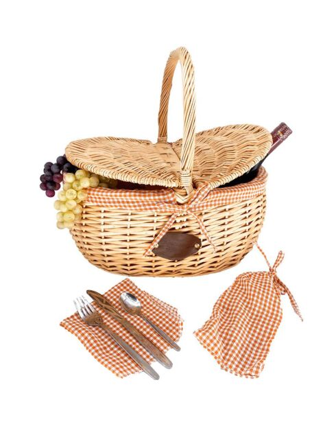 Panier en osier Campagne - 2 personnes - 40x31x20 cm