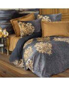 Parure housse de couette Jadira anthracite/beige