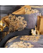 Parure housse de couette Jadira anthracite/beige
