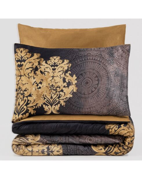 Parure housse de couette Jadira anthracite/beige