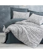 Parure housse de couette Molly anthracite/gris/blanc