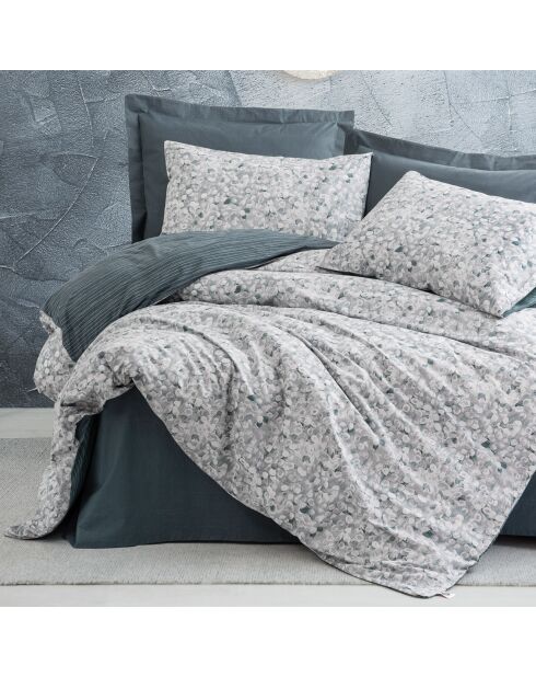 Parure housse de couette Molly anthracite/gris/blanc