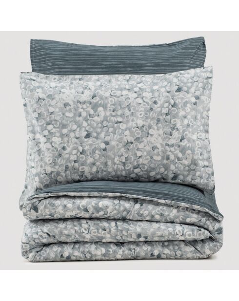 Parure housse de couette Molly anthracite/gris/blanc