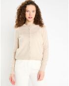 Cardigan 100% Cachemire Zacao beige clair