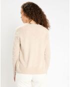 Cardigan 100% Cachemire Zacao beige clair