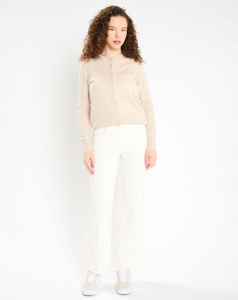 Cardigan 100% Cachemire Zacao beige clair