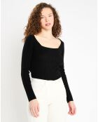 Pull en Laine & Cachemire Sacha col danseuse noir