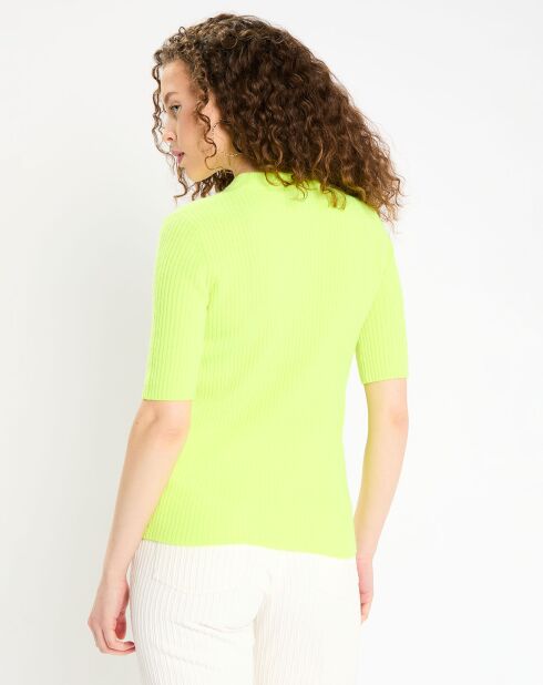 Pull en Laine & Cachemire Tacha col danseuse jaune fluo