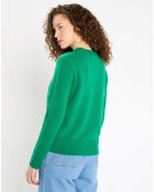 Pull en Laine & Cachemire Sadies côtelé vert