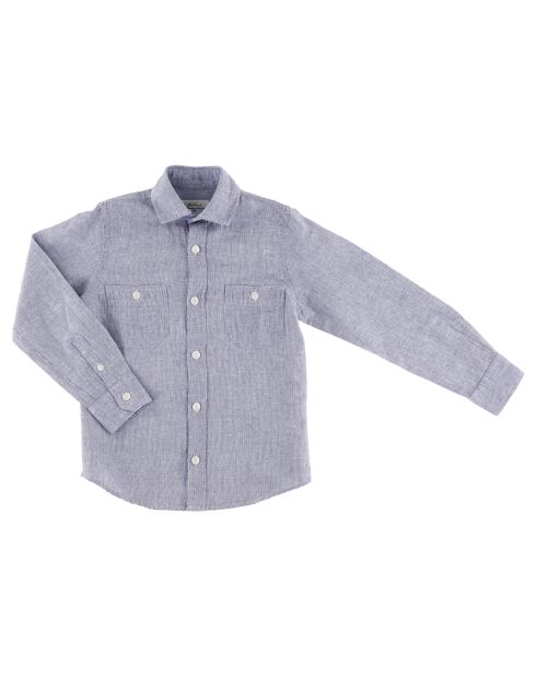 Chemise en Coton & Lin Pocket indigo