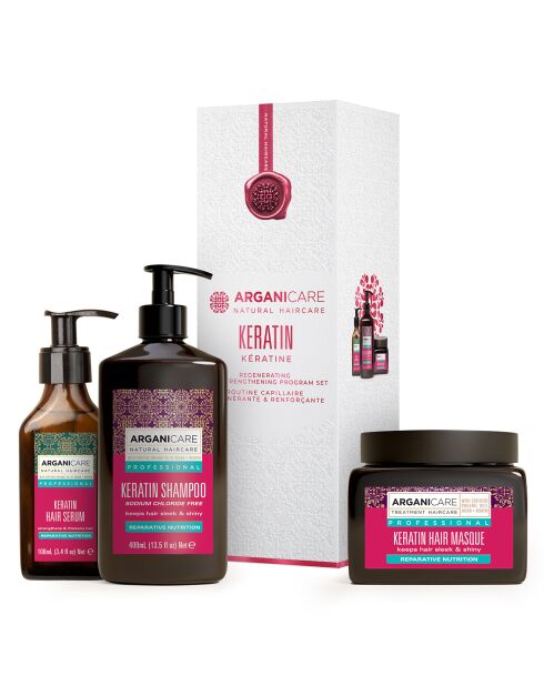 Coffret Shampoing + Masque + Sérum à la Kératine