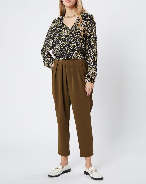 Pantalon carotte à pinces Collection Premium kaki