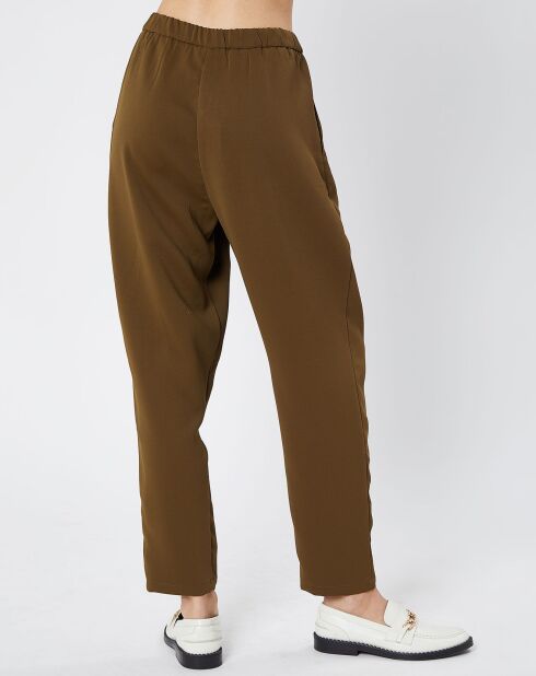 Pantalon carotte à pinces Collection Premium kaki