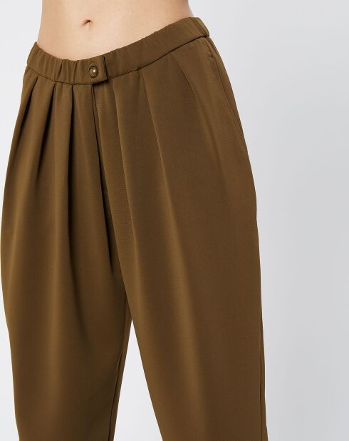 Pantalon carotte à pinces Collection Premium kaki
